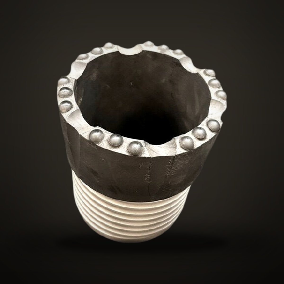Casing crown / drilling bit Ø160 x 152,4, 3-start conical lh., round buttons
