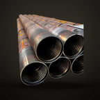 Casing Ø152,4 conical 3-start lh., usable length 3 m, 10 mm wall thickness, friction welded, thread material 42CrMo4V, t