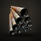 Representative HP casing range on a dark background. Select the article by diameter, length and thread.