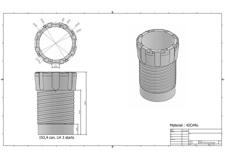 HP technical product drawing